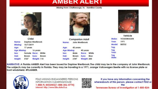 Florida Amber Alert issued for missing Tennessee teen kidnaped by her father in 2019