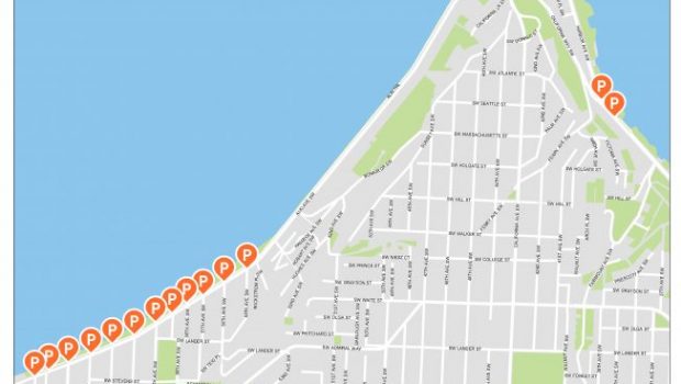 West Seattle Blog… | New technology-enforced scooter-parking ‘hubs’ in West Seattle as city adds 4th provider, Spin