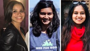 (L-R) Tech4Good Community co-founders Anusha Meher Bhargava, Rinju Rajan, Akhila Somanath