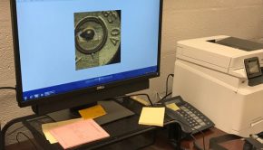 Software at the Jackson Police Department's ballistics lab allows analysts to compare microscopic indentations on shell casings.