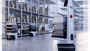 Warehouse-friendly robot comes outfitted with smart technology to streamline operation and optimize ergonomics!