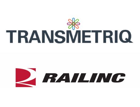 Logos for Transmetric and parent company Railinc