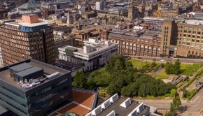 Aerial view of University of Strathclyde campus