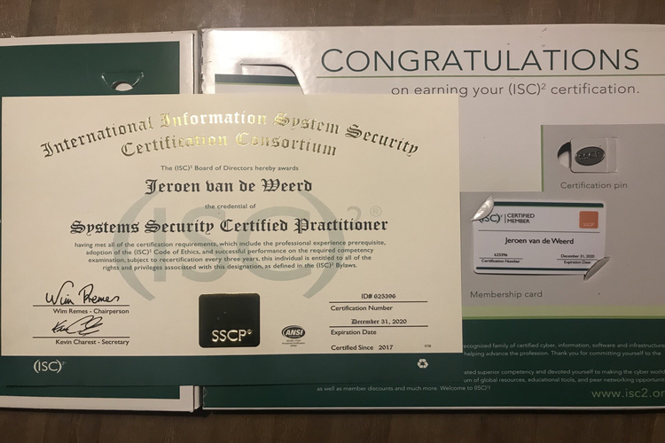 screenshot of Systems Security Certified Practitioner (SSCP)