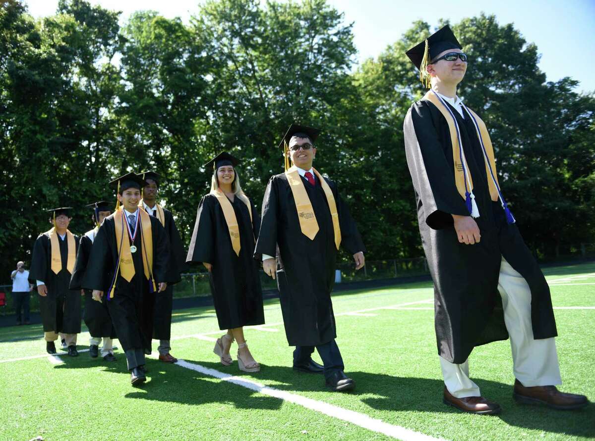 Photos from the 2022 commencement ceremony at Academy of Information Technology & Engineering magnet high school in Stamford, Conn. Monday, June 20, 2022.