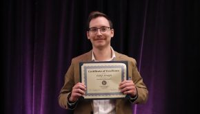 Parker Straight, poultry science graduate student, recently presented his research at the Poultry Science Association Annual Meeting in San Antonio, Texas, and he received the Award of Excellence for Best Oral Presentation in the area of Physiology and Reproduction at the meeting.