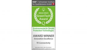 TE Connectivity honored for sustainable technology innovations in energy, industrial and transportation industries