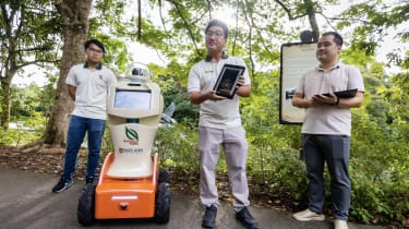 A National Parks robot designed to aid visitors as well as let them know when it's time to go home