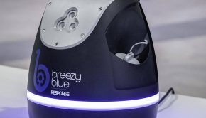 Meet Breezy Blue, a disinfecting minibot built by Albuquerque-based Build with Robots