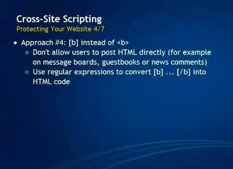 Cross-Site Scripting (XSS) Protection Against XSS