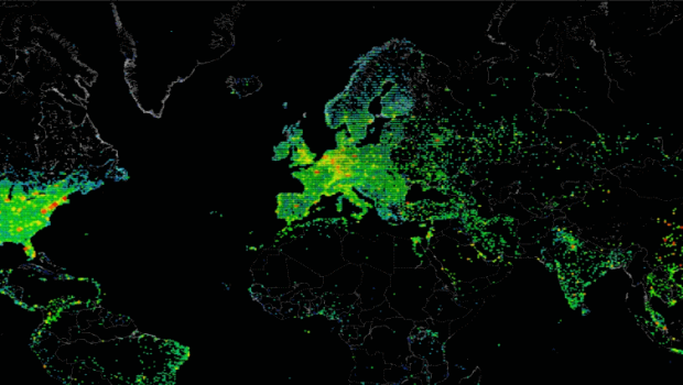 World map globe cyber internet