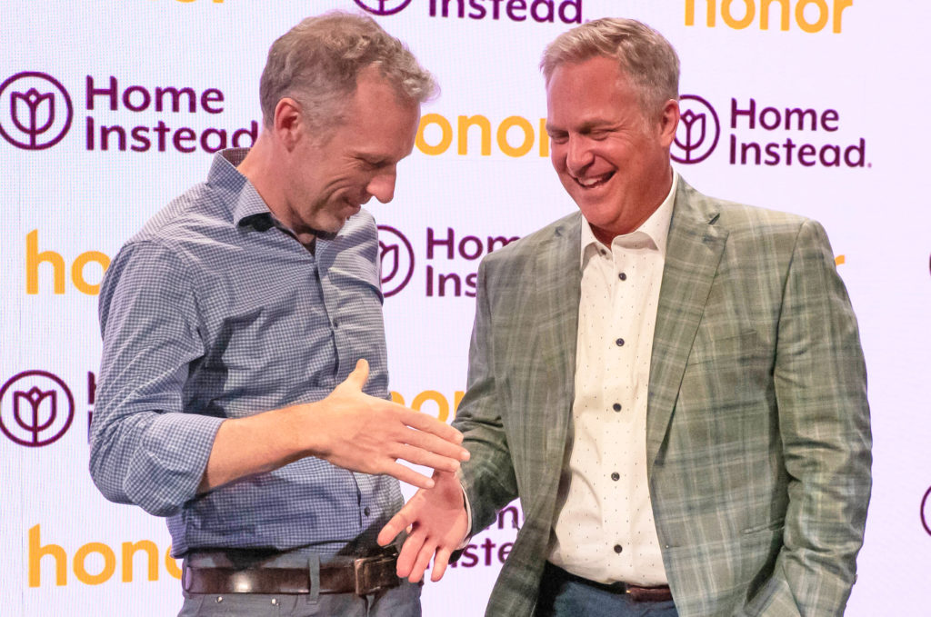 Honor CEO Seth Sternberg with Home Instead CEO Jeff Huber