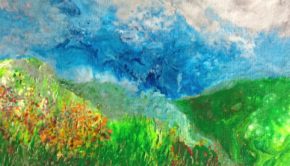 Acrylic Pouring Tutorial of Impressionistic landscape ~ #irmgardart