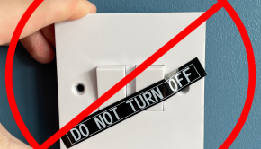 Light switch with tape over it