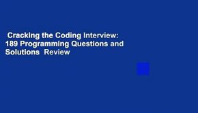 Cracking the Coding Interview: 189 Programming Questions and Solutions  Review