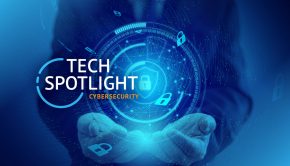 Tech Spotlight   >   Cybersecurity [CSO]   >   Hands cradle an abstract, virtual security matrix.