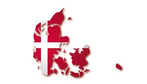 Map flag of Denmark on white background