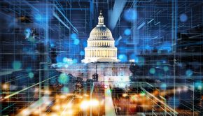 USA / United States Capitol Building / Congress / abstract digital infrastructure