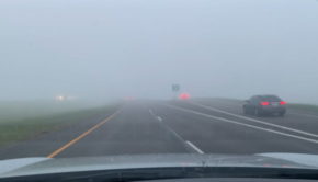 Fog obscures Texas highway, slows down morning commute
