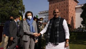 India's defense minister Rajnath Singh and his French counterpart Florence Parly