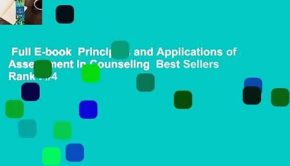 Full E-book  Principles and Applications of Assessment in Counseling  Best Sellers Rank : #4