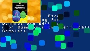 Full Version  Excel VBA Programming For Dummies 5th Edition (For Dummies (Computer/Tech)) Complete