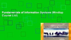 Fundamentals of Information Systems (Mindtap Course List)