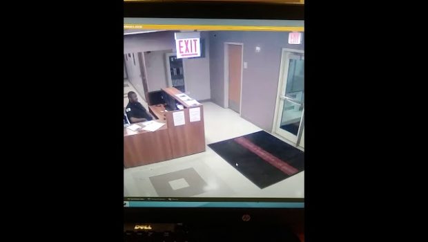 Ghost Captured on CCTV monitors moving pass Security officer