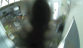 Giant Spider Crawls Over Home Security Camera's Lens