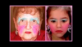 Grandma Follows A Child's Makeup Tutorial