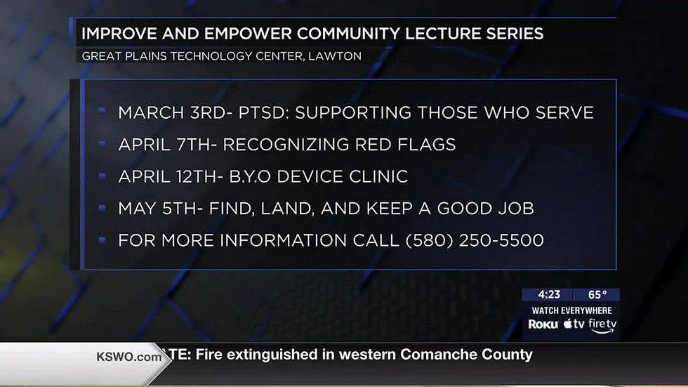 Great Plains Technology Center to host “Improve and Empower” lecture series
