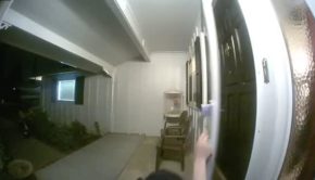 Guy Tries to Sneak Past Mom's Doorbell Security Camera