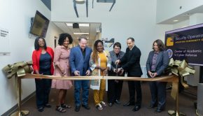 Officials with the Houston Community College system opened the Security Operations Center, a simulated training lab, at the system's West Loop campus on June 24. (Courtesy Houston Community College)