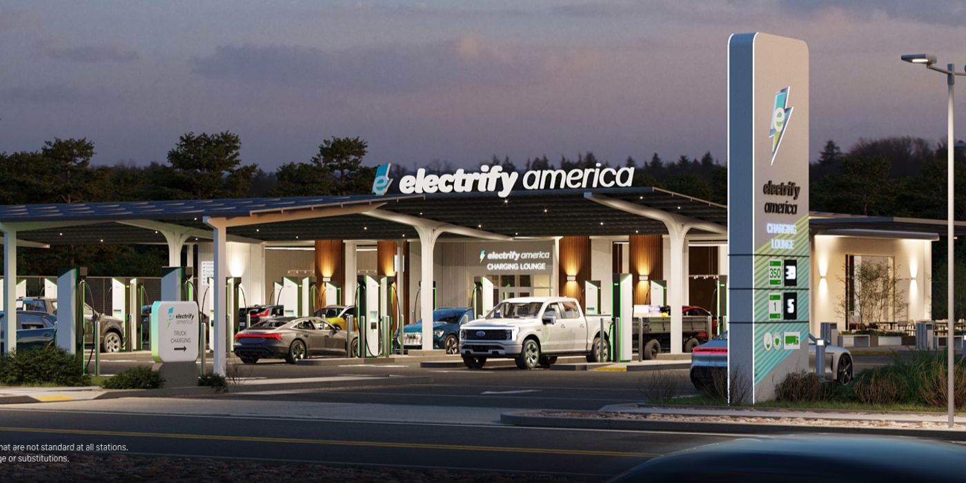 A photo of a Electrify America station