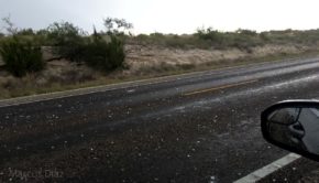 Hailstones Cause Crack in Car Windshield