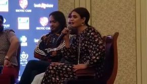 Hira Mina Sings Spotted At a press conference in Dubai