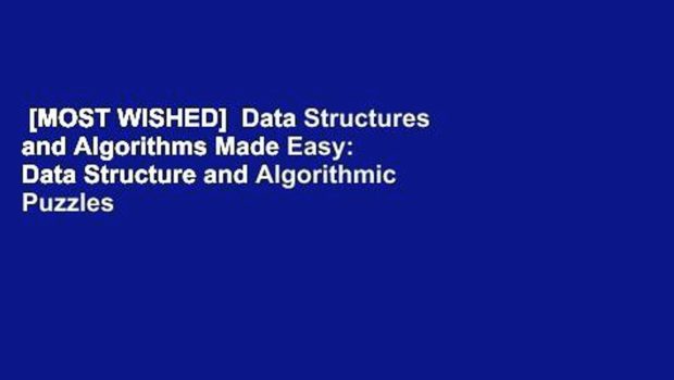 [MOST WISHED]  Data Structures and Algorithms Made Easy: Data Structure and Algorithmic Puzzles