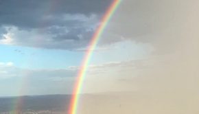 Magnificent Rainbow at Mount Panorama's Summit