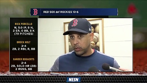 Manager Alex Cora Praises Team After Offensive Explosion Vs. Rockies