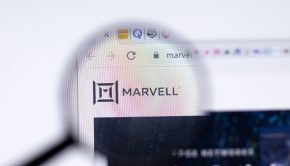 Marvell website page with logo close-up