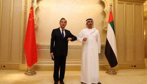 chinese foreign minister wang yi with his UAE counterpart