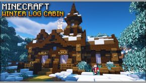 Minecraft Winter Log Cabin Tutorial [How to Build]