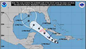 NOAA Tropical Storm Delta Track Spaghetti Models