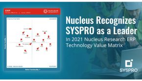 Nucleus Recognizes SYSPRO as a Leader In 2021 Nucleus Research ERP Technology Value Matrix