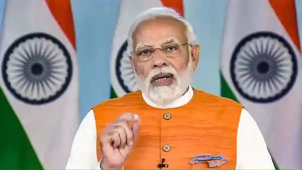  New Delhi: Prime Minister Narendra Modi addresses a webinar on