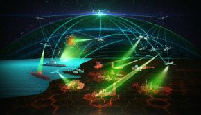 A visualization of the Pentagon's Joint All-Domain Command and Control concept, which aims to better connect sensors and shooters across vast distances.
