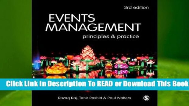 [Read] Events Management: Principles and Practice  For Kindle