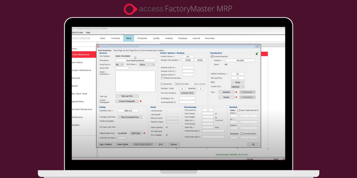 AccessFactoryMasterMRP. Image courtesy of The Access Group