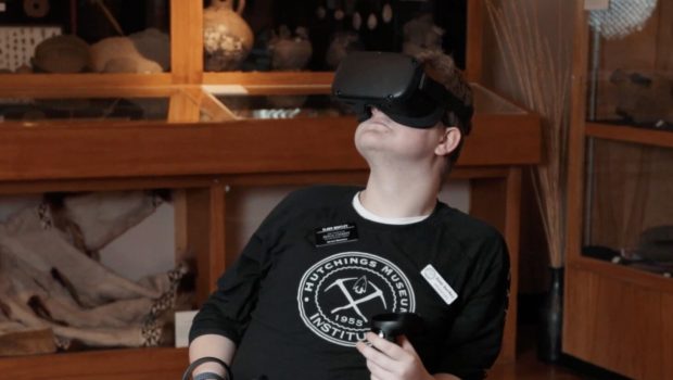 Service missionary with spina bifida uses VR technology to explore a cave