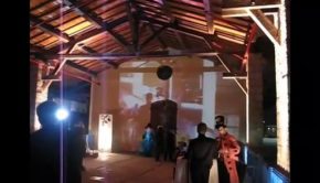 Synchronized live video projection and performance @ Art Attack Purim 2011